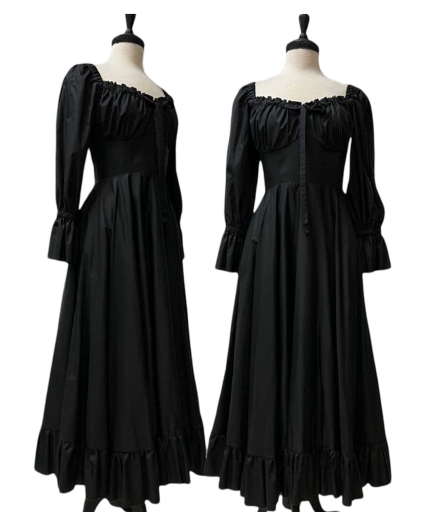 Abigail Gown-Black Sateen