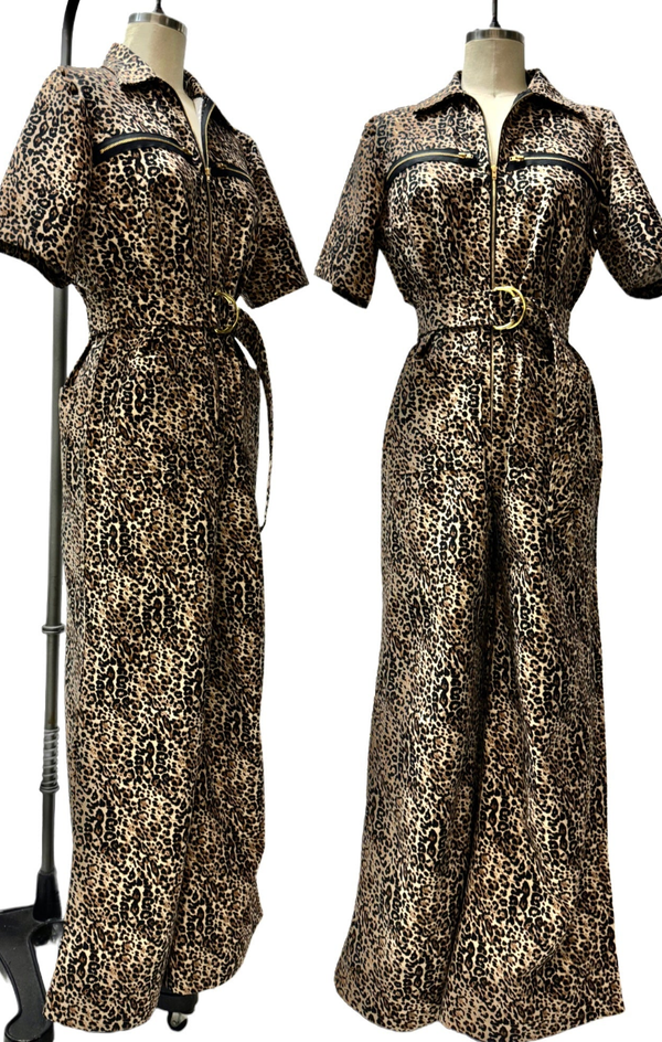 Frankie Coveralls- Leopard Print