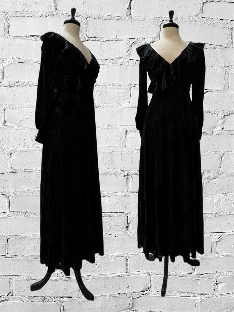Penny Maxi Dress - Black Burnout Velvet