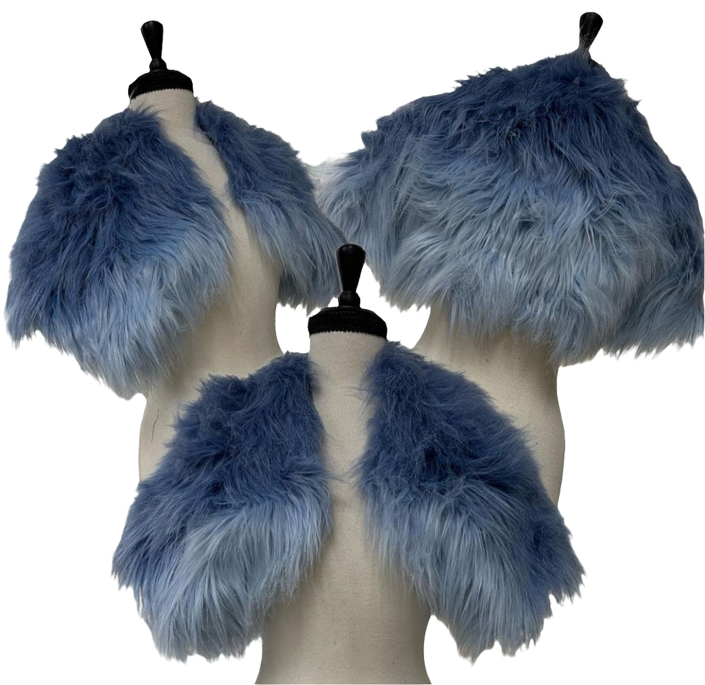 Faux Fur Shrug - Blue Ombre